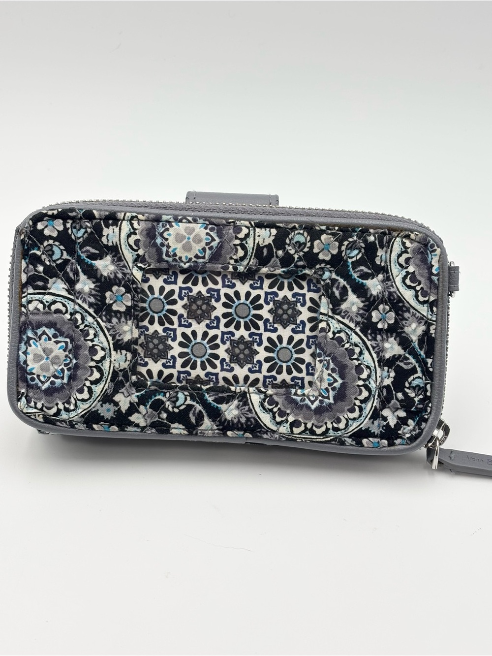 Vera Bradley Gray Floral Medallion Zip Wallet - Picture 3 of 10